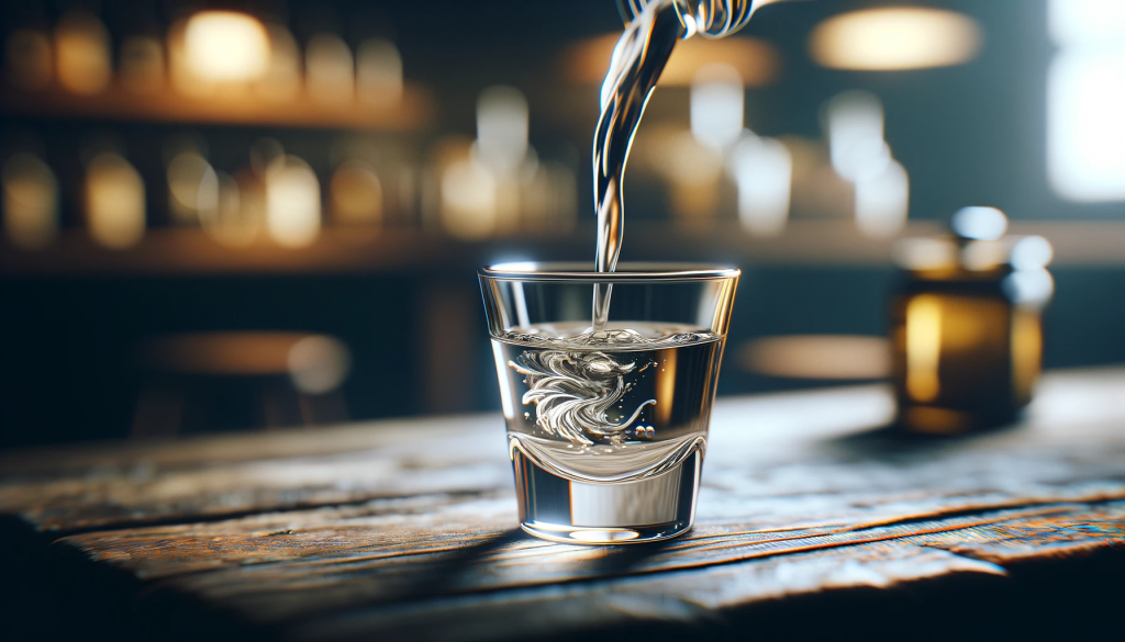 The ritual of pouring Schnapps in a distinct glass
