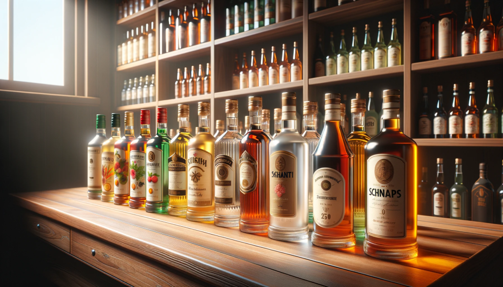 Wide range of Schnapps in a designated shelf