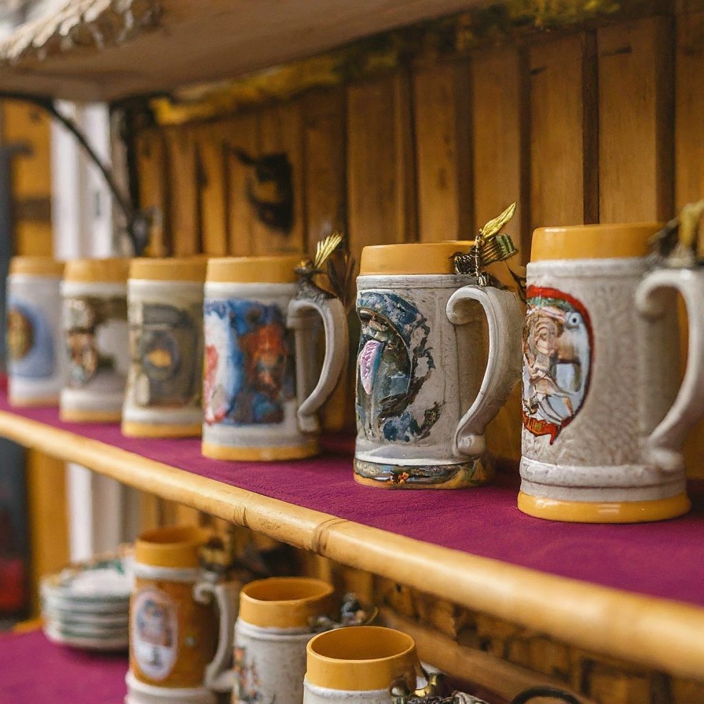Lots of details can be observed on German beer mugs